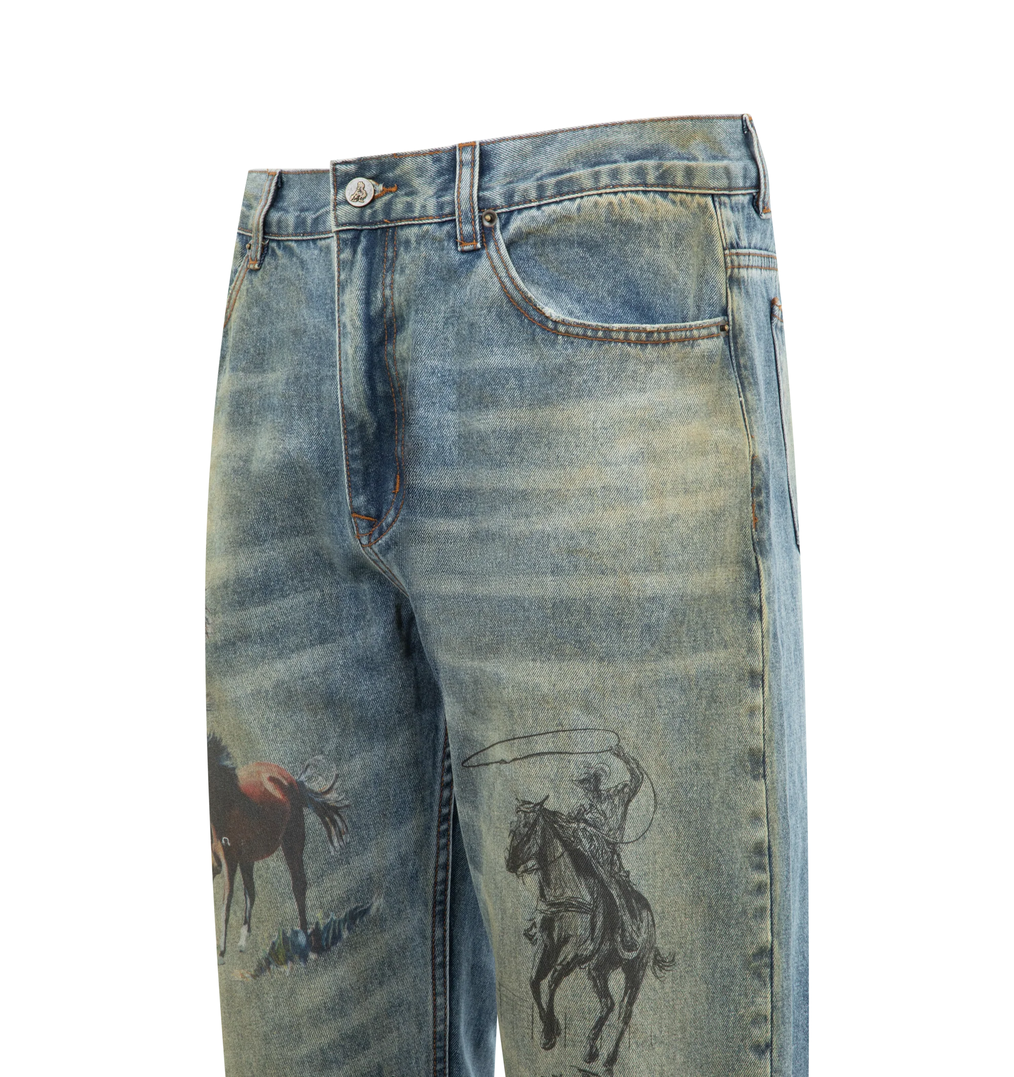 ALL OVER PRINT STRAIGHT LEG JEANS (MENS) - Image 4